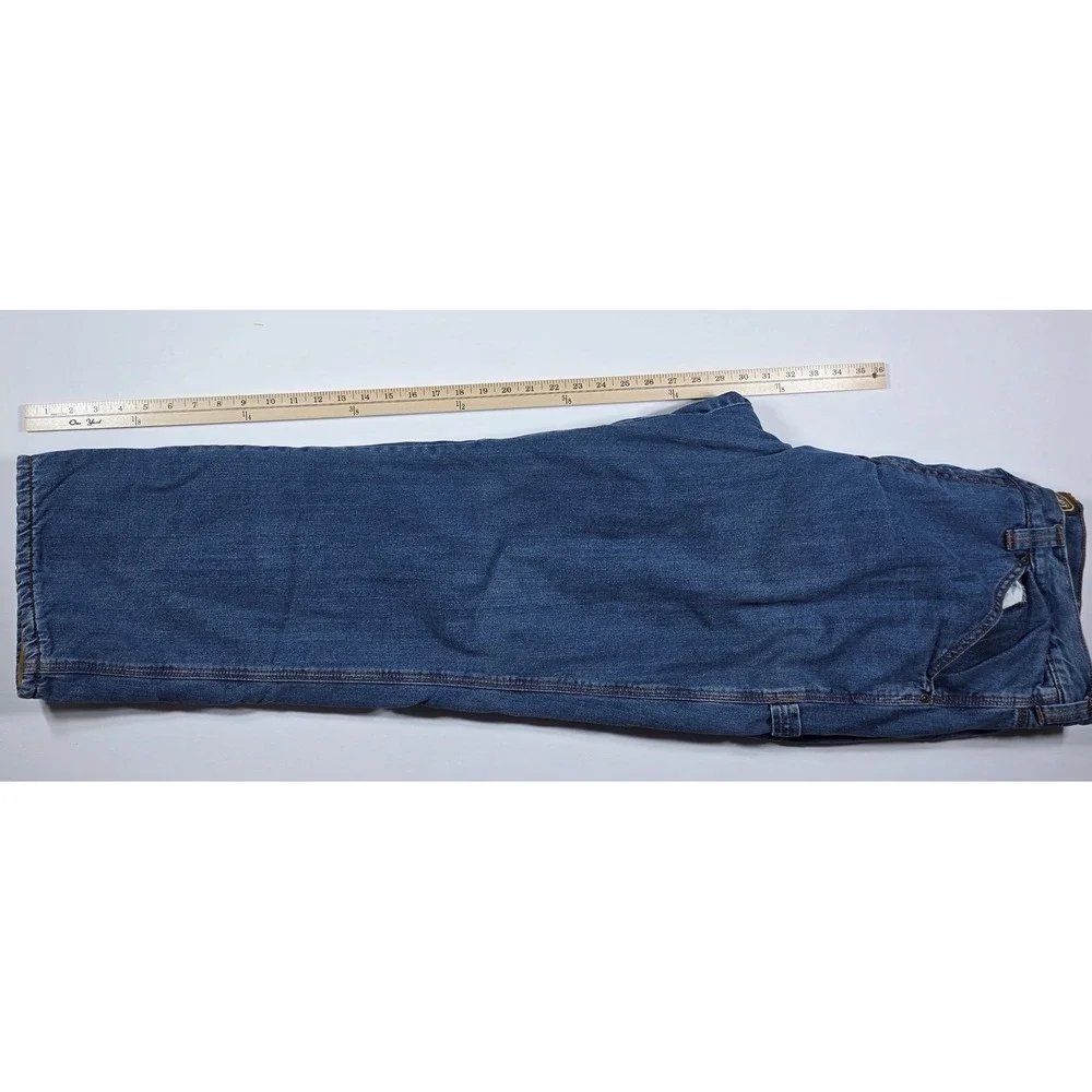 CE Schmidt Workwear Fleece Lined Carpenter Jeans Mens 40x32 Blue Denim Utility